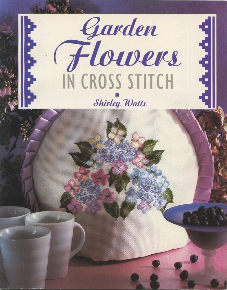 Landolls Cross Stitch Garden Flowers in Cross Stitch Magazine Shirley Watts
