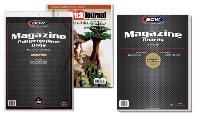200 BCW Thick Acid-Free Archival Magazine Bags with Boards-image