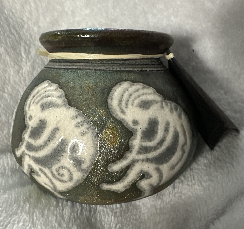 Raku Pottery VASE Jeremy Diller Studio Fire And Earth