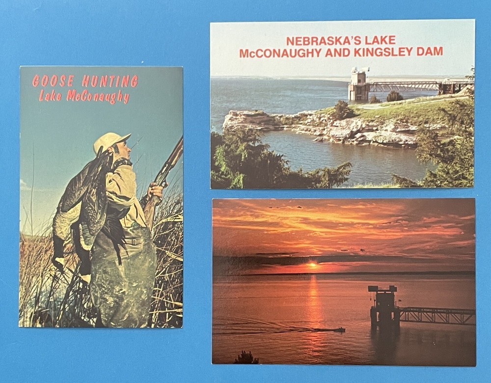 Nebraska Lake McConaughy Kingsley Dam Vintage Postcard Lot NEBRASKAland hunting
