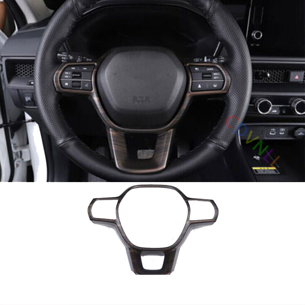 For Honda CR-V CRV 2023-24 Wood Grain Automotive Steering Wheel Frame Cover Trim