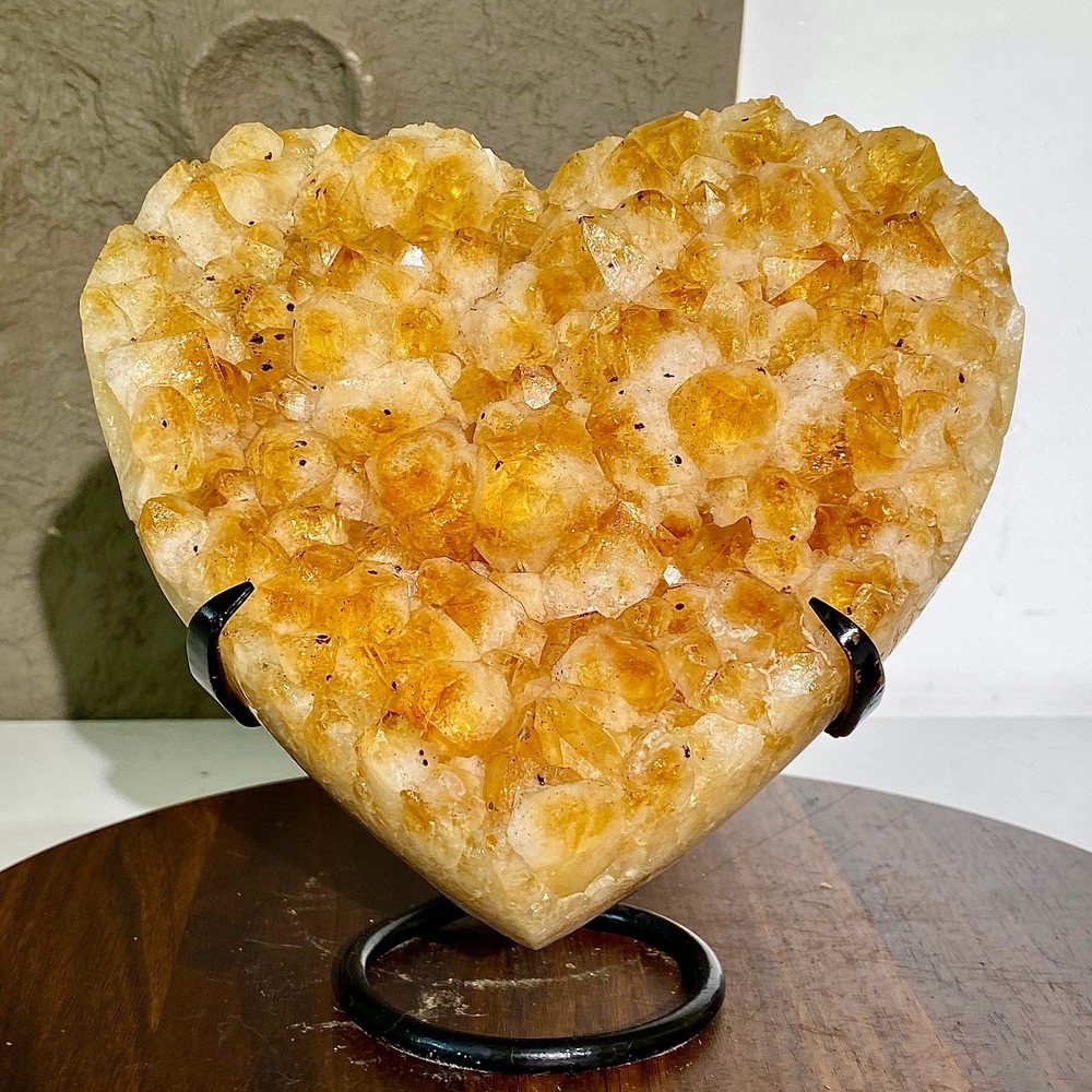 Citrine crystal cluster love - Raw Carved Crystal Geode Sculpture - 6LB