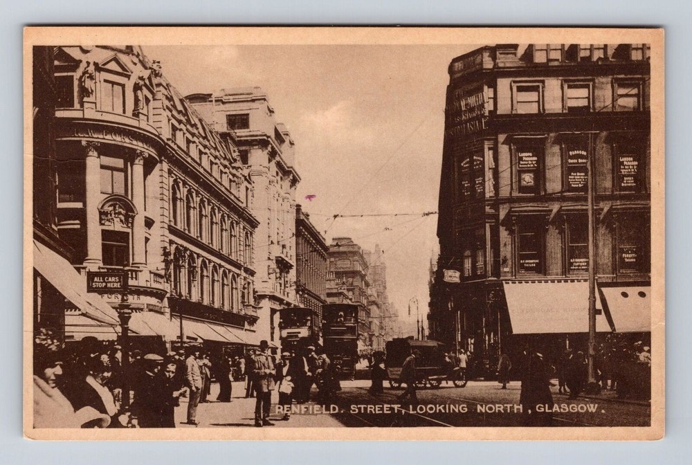 Glasgow- Scotland, Reinfield Street Looking North, Antique, Vintage Postcard
