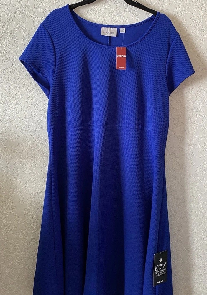 Avenue’s Short Sleeve Royal Blue Dress in Plus Size 18