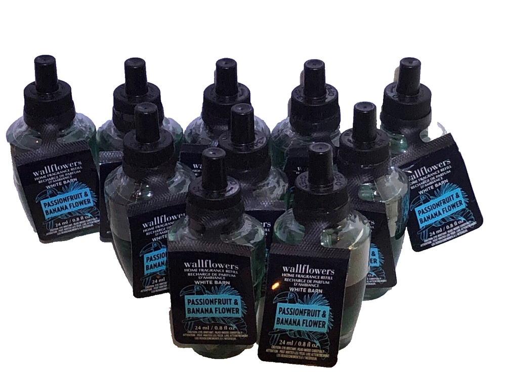 10 Bath & Body Works Passionfruit & Banana Flower Wallflower Refill Bulbs for Long-Lasting Home Fragrance