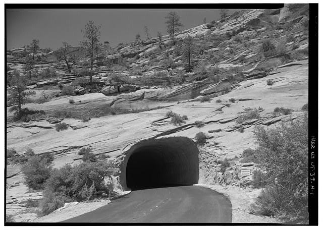 Photo:Zion-Mount Carmel Highway Short Tunnel Zion National Park Utah 1930s