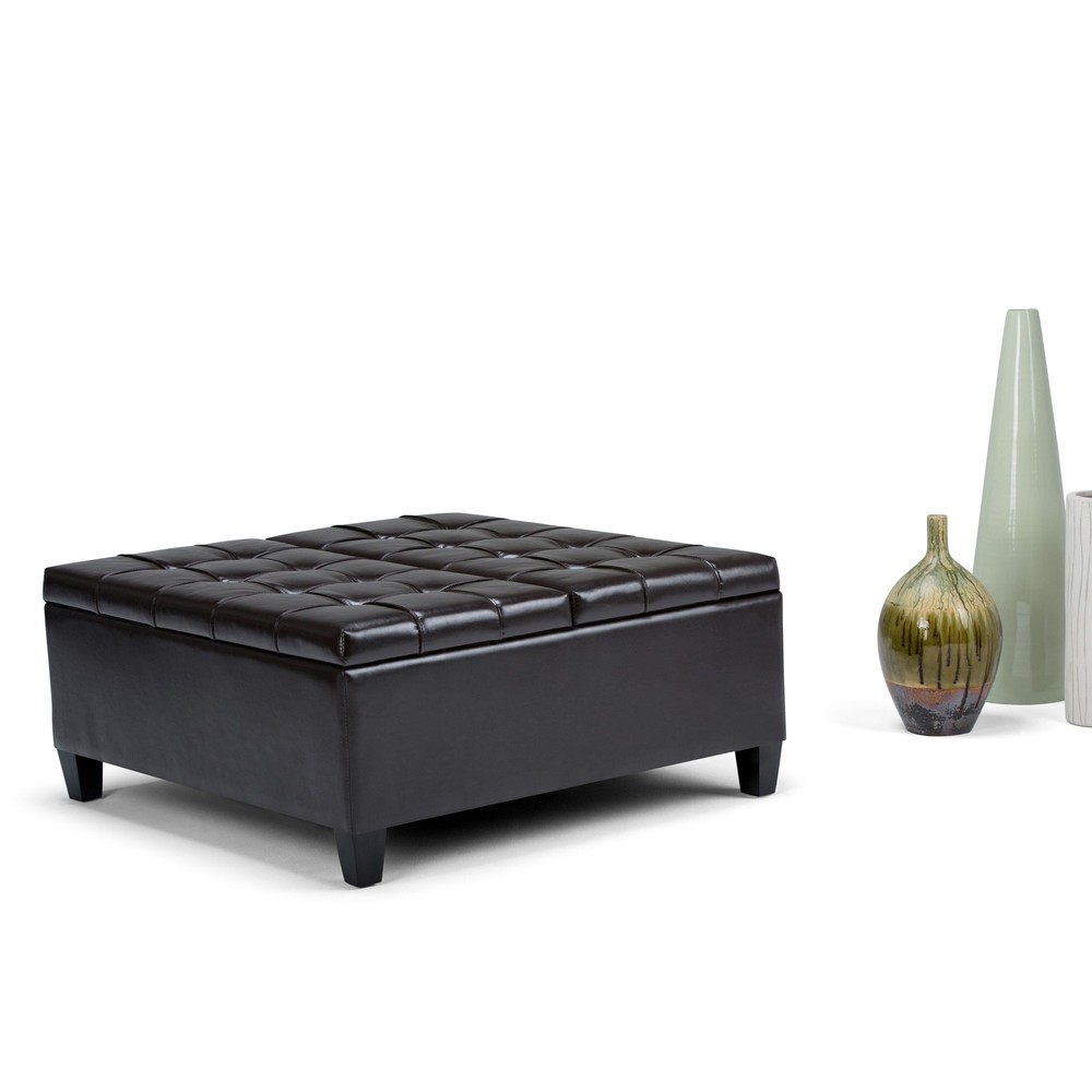 Wyndenhall Elliot Large Transitional Table Ottoman with Storage