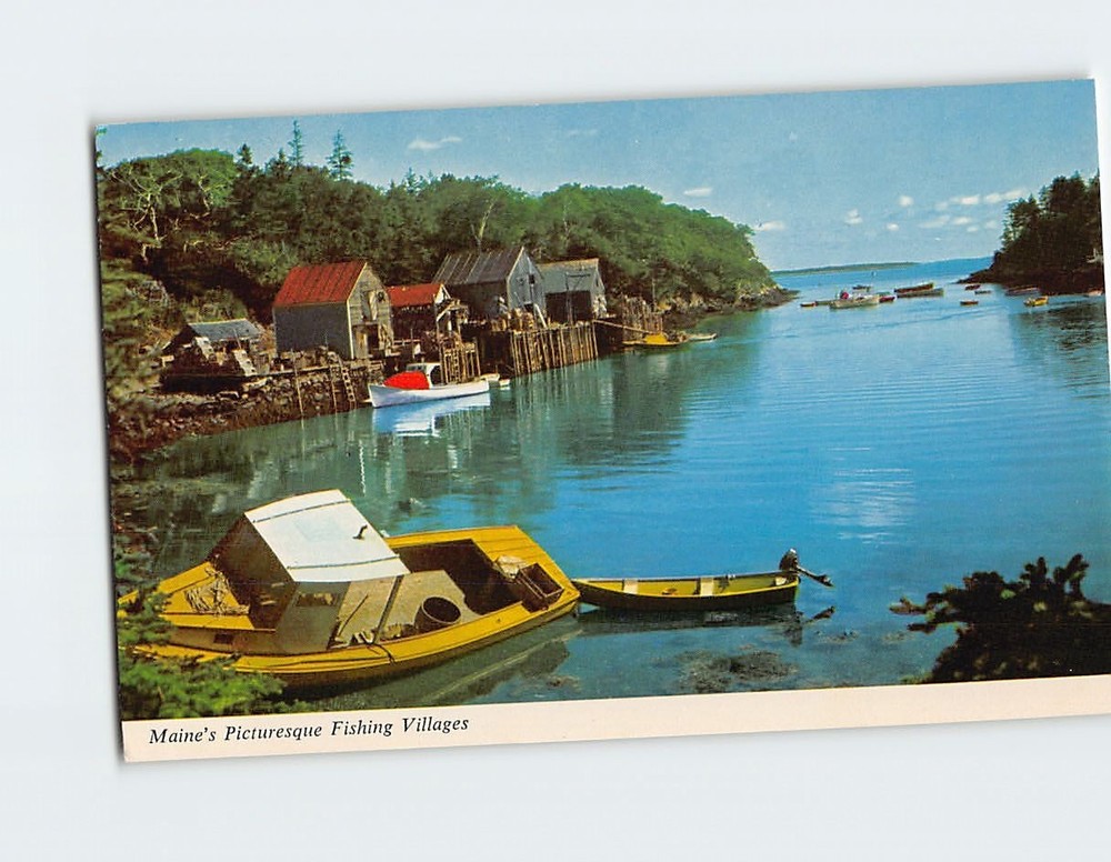 Postcard Maines Picturesque Fishing Villages Maine USA
