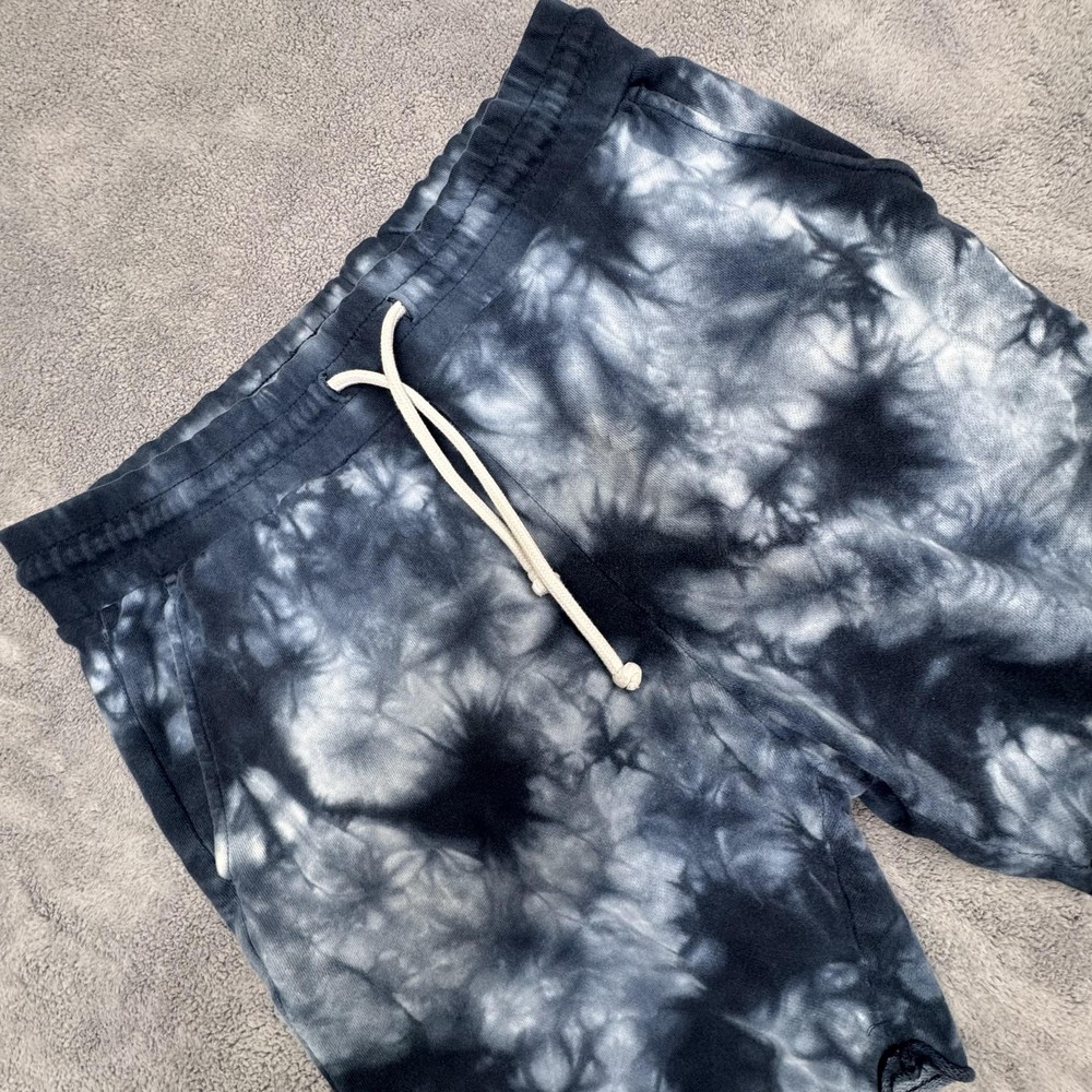 H&M Coachella Shorts Womens Small Blue Tie Dye Sweat French Terry Lounge Casual