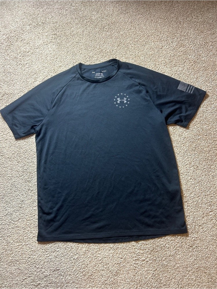 Under Armour Freedom Performance T-Shirt Black Short Sleeve Training Tee