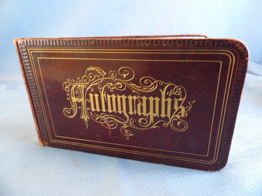 antique autograph book 1879-1891 Victorian Keepsake History