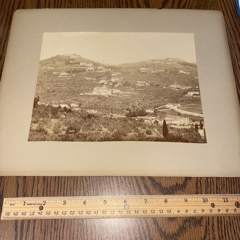 Vintage Mounted Italian Architecture Photo: View of Fiesole Italy