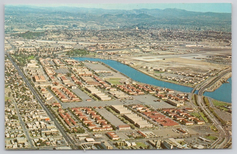 San Diego NTC Naval Training Center Aerial View Postcard Vintage Chrome