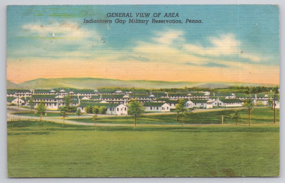 Indiantown Gap Military Reservation PA General View Linen Postcard 1956