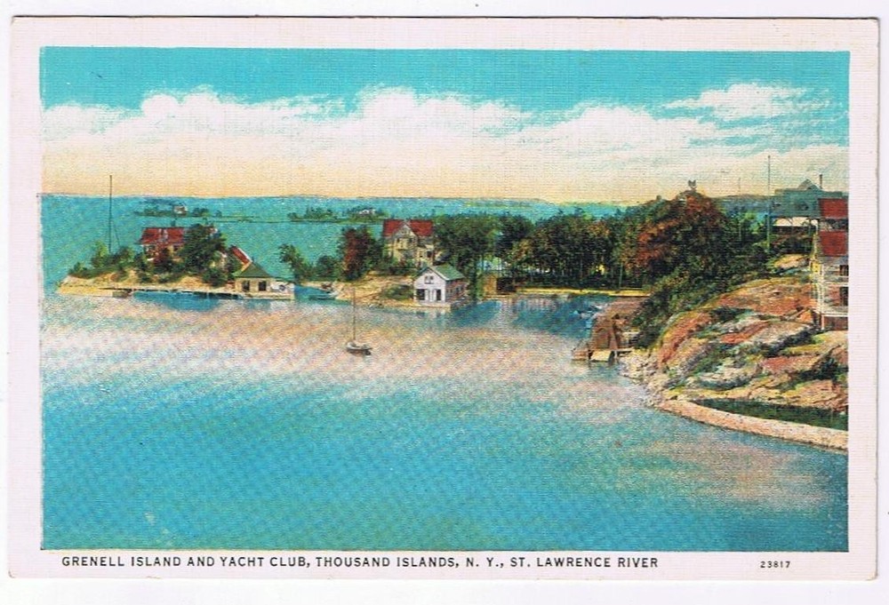 Postcard Grenell Island & Yacht Club Thousand Islands New York St Lawrence River
