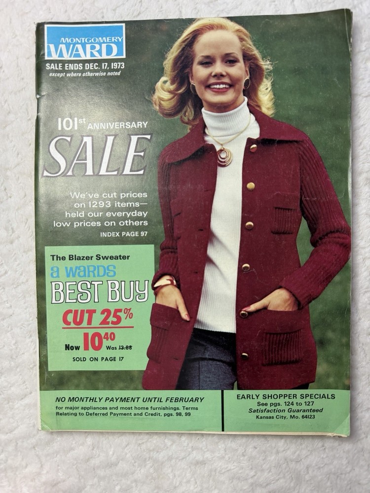 Vintage 1973 Montgomery Ward 101st Sale Catalog Holiday Winter Fashion Decor