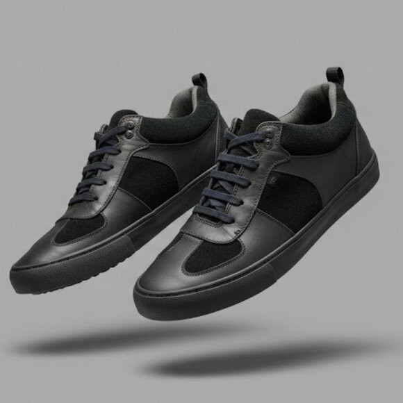 Men’s Camper Chasis Black Leather & Suede Oxford Sneakers - Size 9