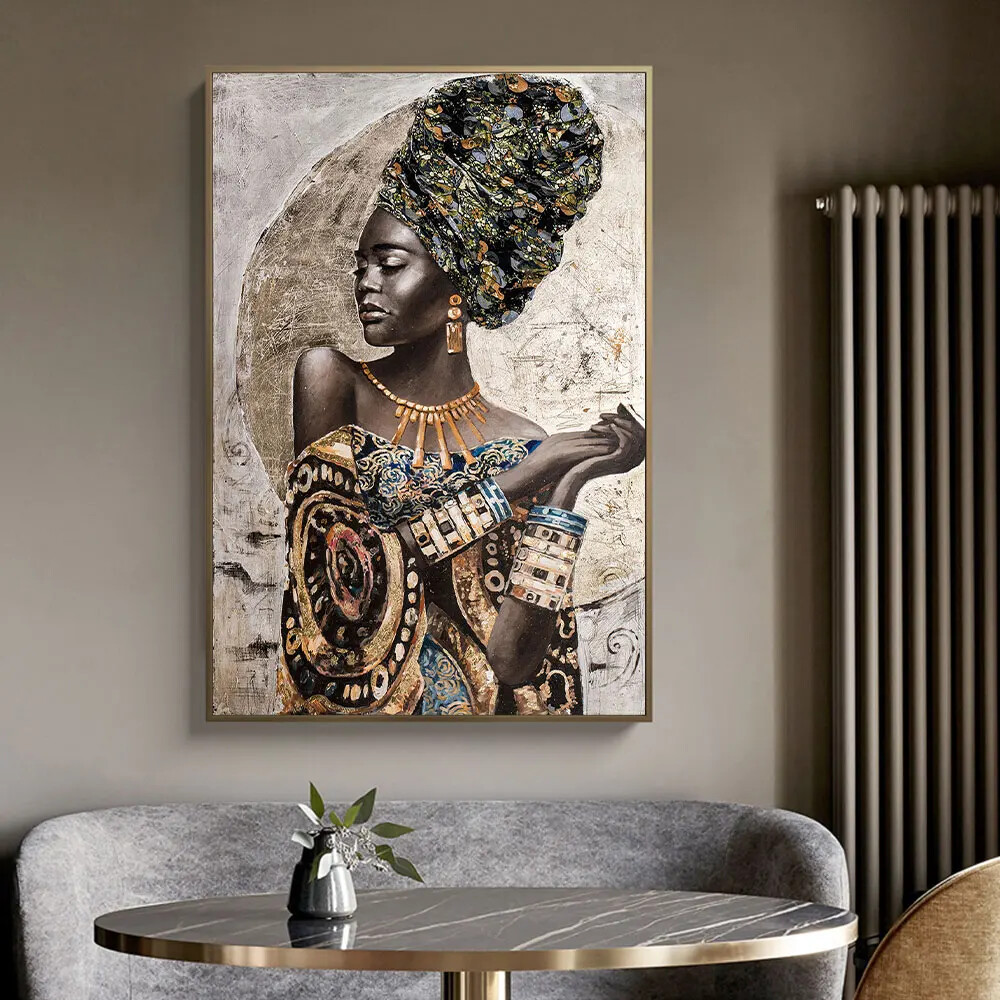 Abstract Wall Art Poster Prints African Black Woman Graffiti Canvas Painting Art-image