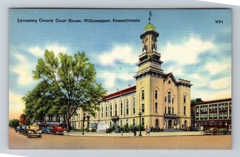 Williamsport PA-Pennsylvania Lycoming County Court House Old Vintage Postcard PC