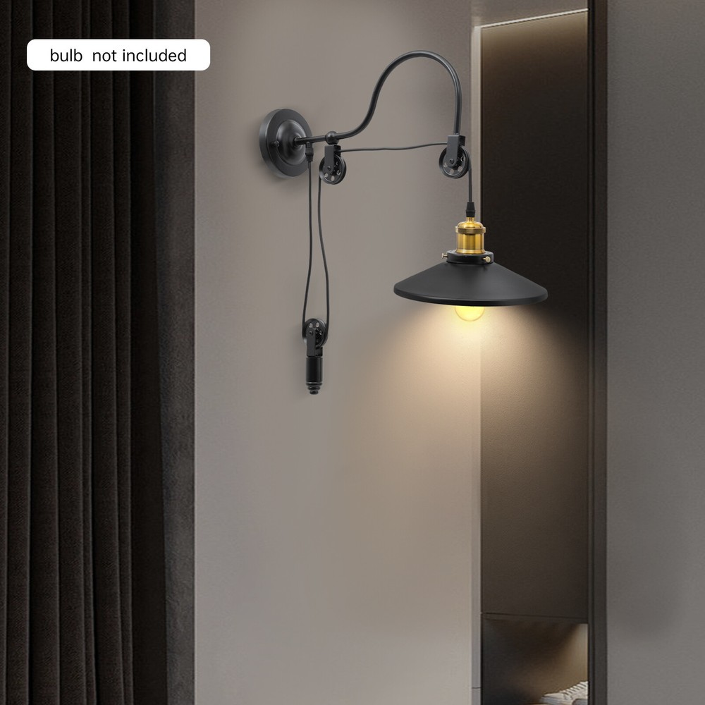 Vintage Wall Sconce Lamp Wall Hanging Light Wall Mounted Pulley Light Fixture