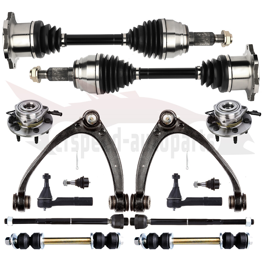 14PCS Front Control Arm Wheel Hub Bearing CV Axle Shaft For GMC Sierra Yukon
