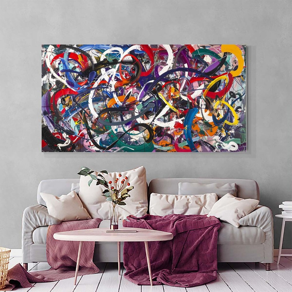 Colorful Graffiti Modern Artwork wall Decor for Living Room Bedroom Kitchen red