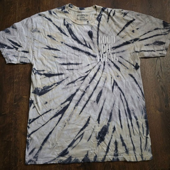 A**holes Live Forever Good Die Young Tie Dye Graphic T-Shirt Men's Large