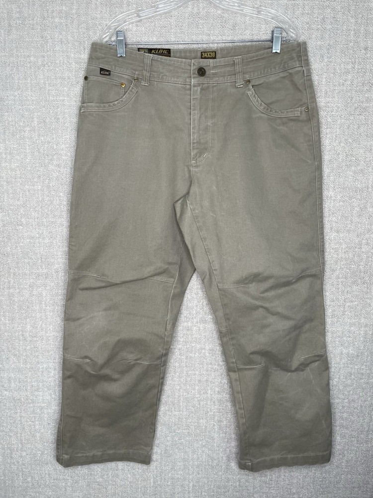 Kuhl Rydr Crag Series Mens 34x30 Brown Canvas Hiking Outdoor Jeans Patina Heavy