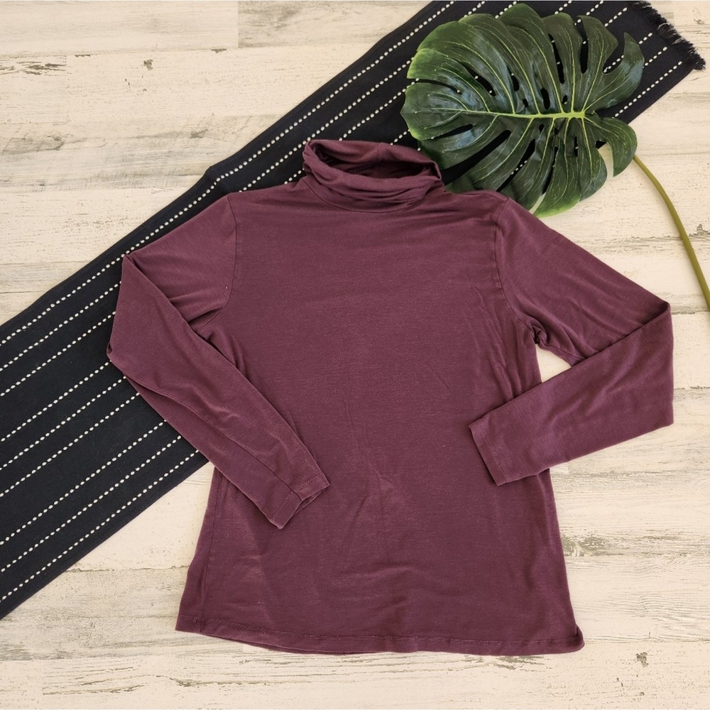 Gudrun Sjoden Jersey Turtleneck Shirt Long Sleeve Lyocell Spandex Size Large