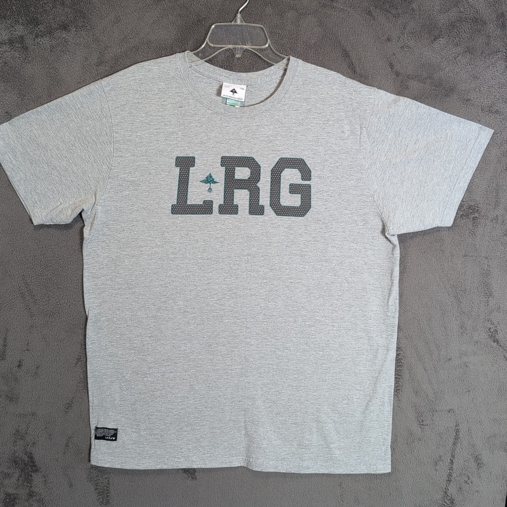 LRG Lifted Research Group Shirt Adult 2XL Gray Graphic Logo Short Sleeve Mens