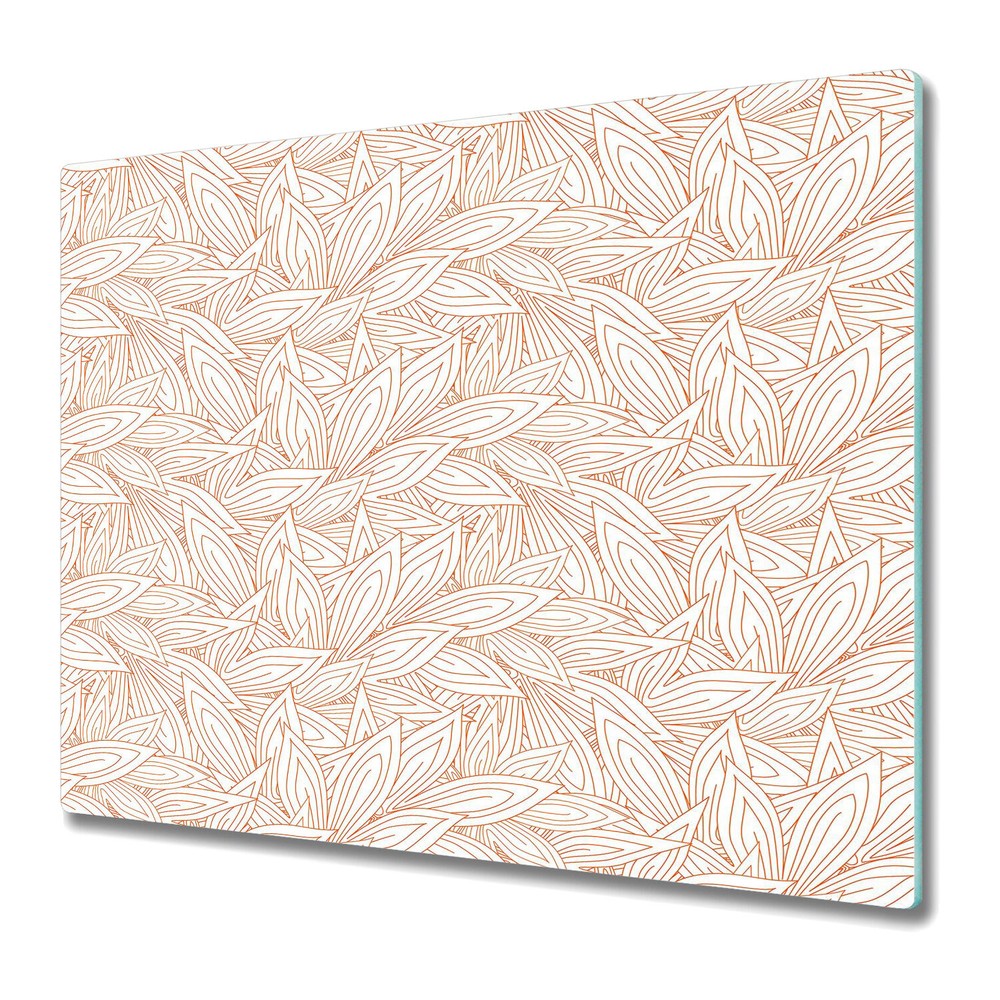 Glass Chopping Board Utensil Cute red contour autumn leaves red and white 60x52