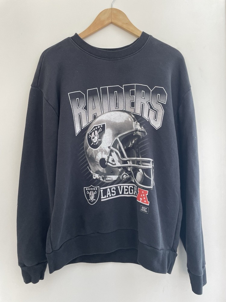 NFL Team Apparel Adults Las Vegas Raiders Football Pullover Sweatshirt Black M