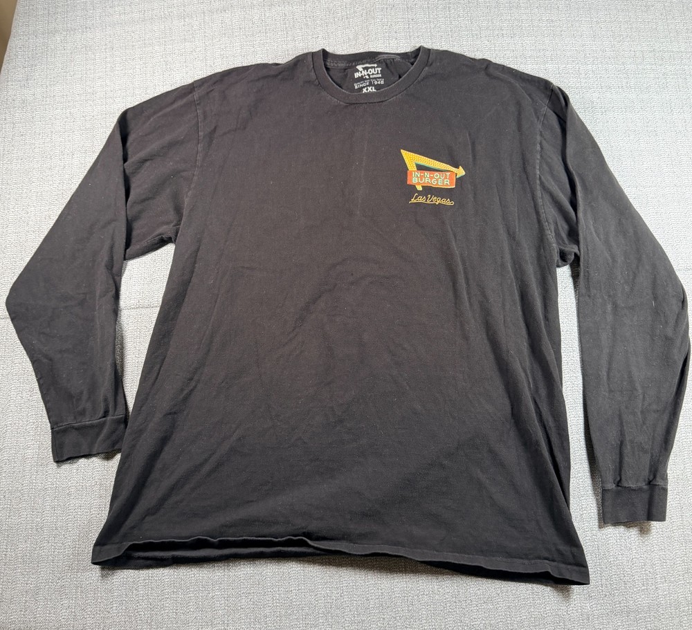 In-N-Out Burger Tee Shirt Mens 2XL Black Graphic Print California Cars Fast Food