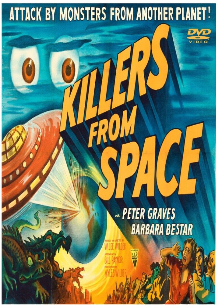 Killers From Space 1954 DVD Sci-Fi Classic movie Drive-in Thriller Peter Graves