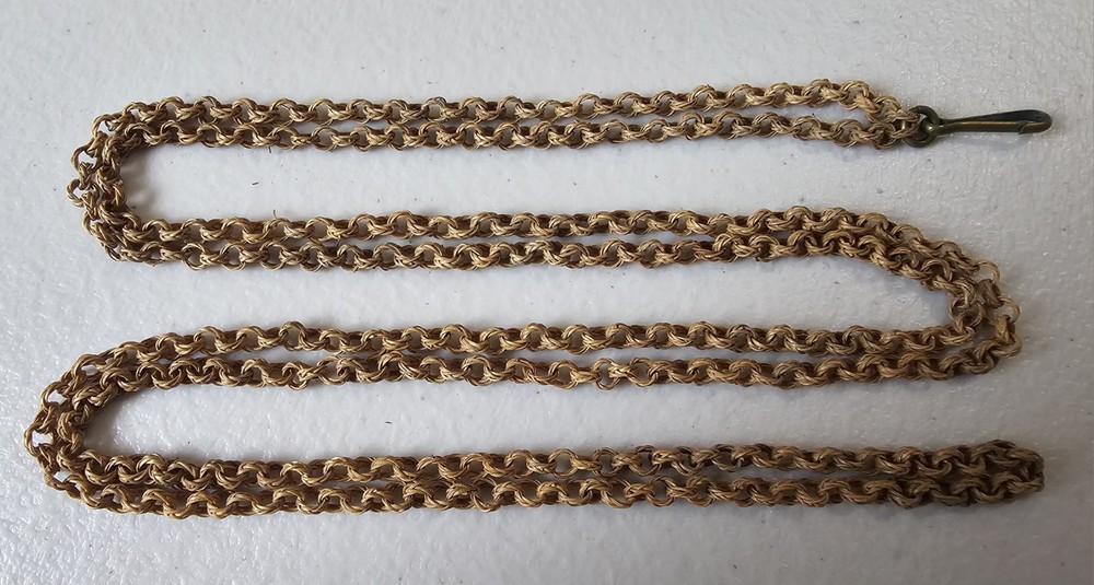Rare Antique Victorian  Wicker Belcher Chain Necklace 52