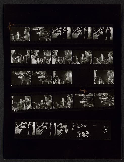 Duke Ellington 1957 Jazz Singer Saxophone Clarinet Drum Contact Sheet