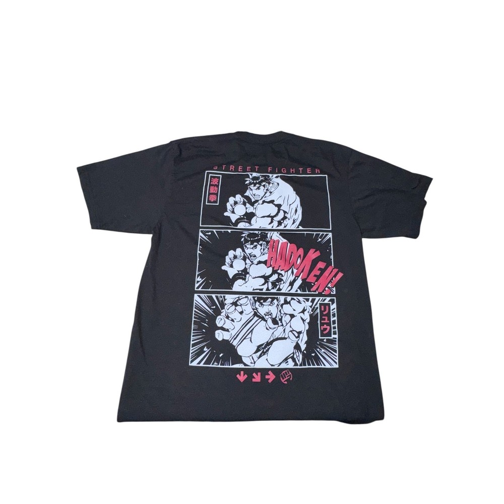 Street Fighter Graphic T Shirt Black Mens Size M Capcom Retro Gaming Anime