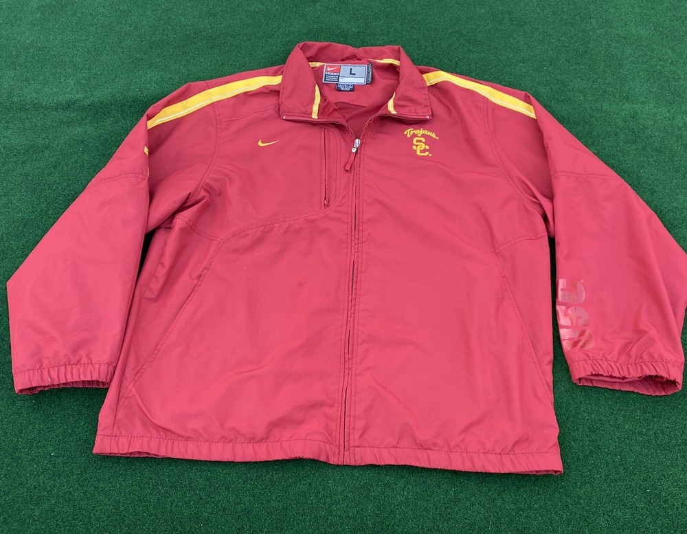 VTG Y2K Team Nike Player Issued Lightweight Windbreaker Jacket USC Trojans