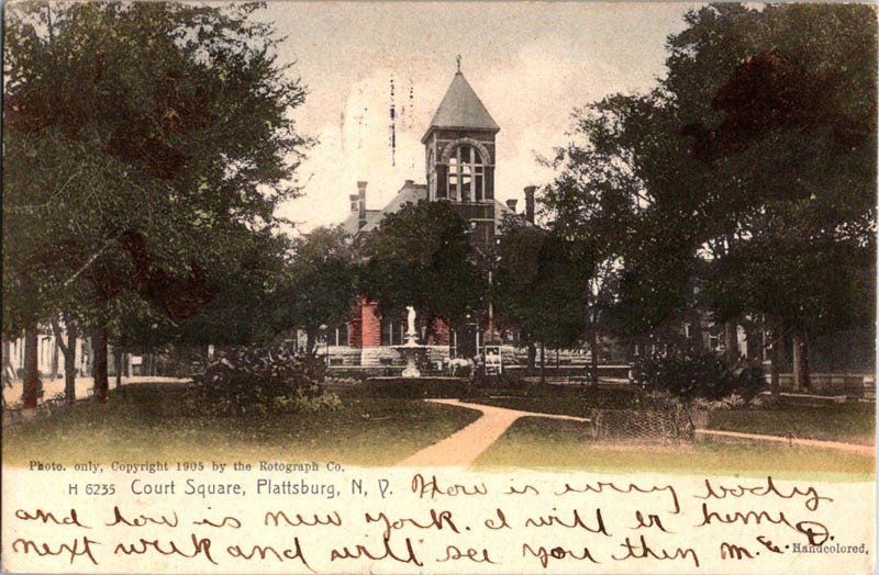 Plattsburgh New York NY : FOUNTAIN SCENE m/14 AV5890