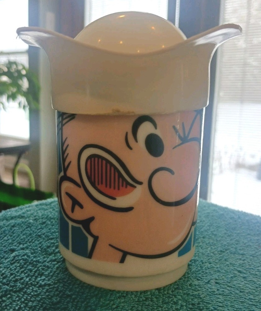Vintage Popeye 1971 Deka Plastic U.S.A. Drinking Cup Mug with hat