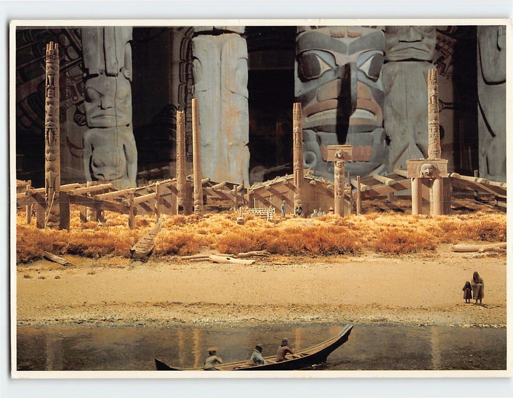 Postcard Haida village of Skedans The Provincial Museum Victoria Canada