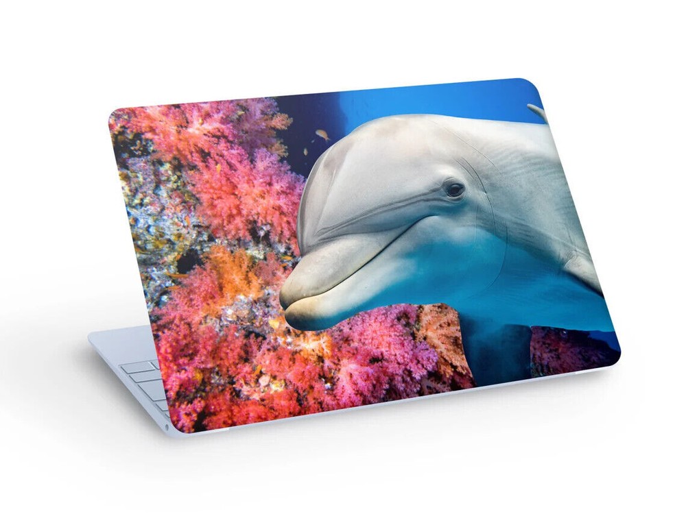 DOLPHIN LAPTOP SKIN Decal Sticker, Dolphin Underwater Laptop Skin - Custom Size