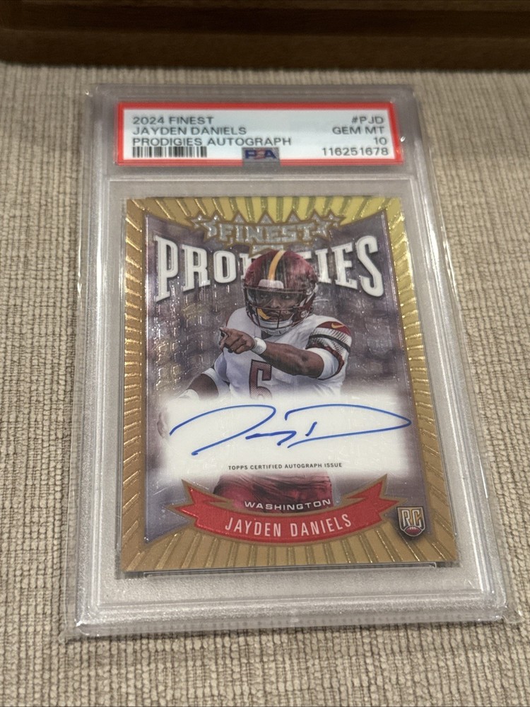 2024 Finest Jayden Daniels Prodigies Auto RC Refractor #P-JD Commanders PSA 10