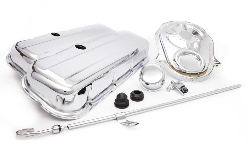 Big Block Chevy 1965-95 Chrome BBC Dress-Up Kit Short Valve Covers Timing Cover