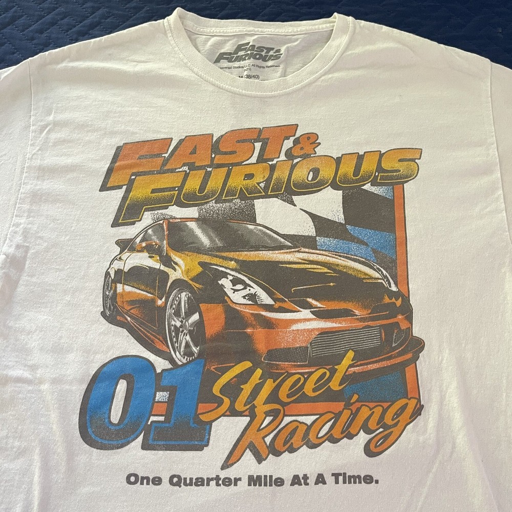Fast & Furious Street Racing white t shirt Adult M