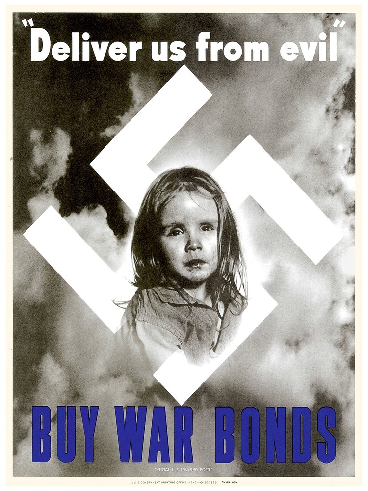 Decor War bonds Poster. Graphic Art Design. Deliver US from evil. Wall Art. 1800