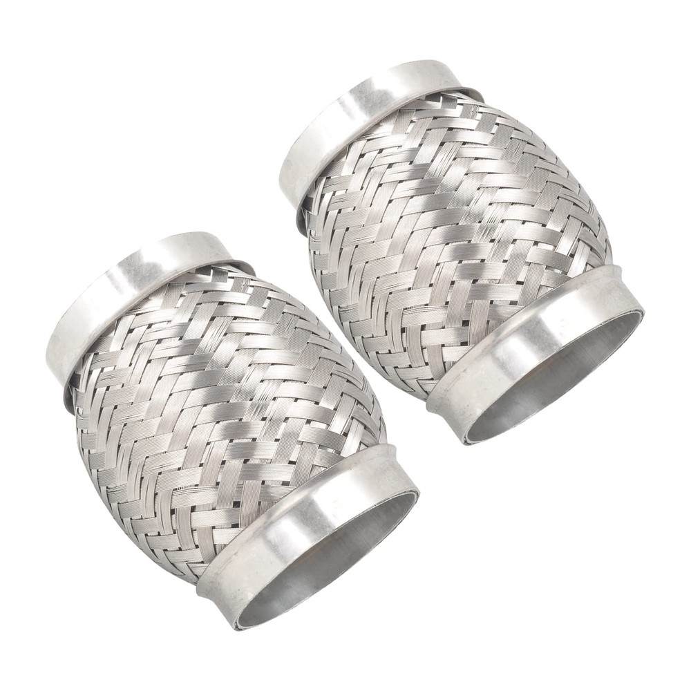 Stainless Steel Exhaust Flex Pipe 3 x 4 Double Braid Heavy Duty 2PCS