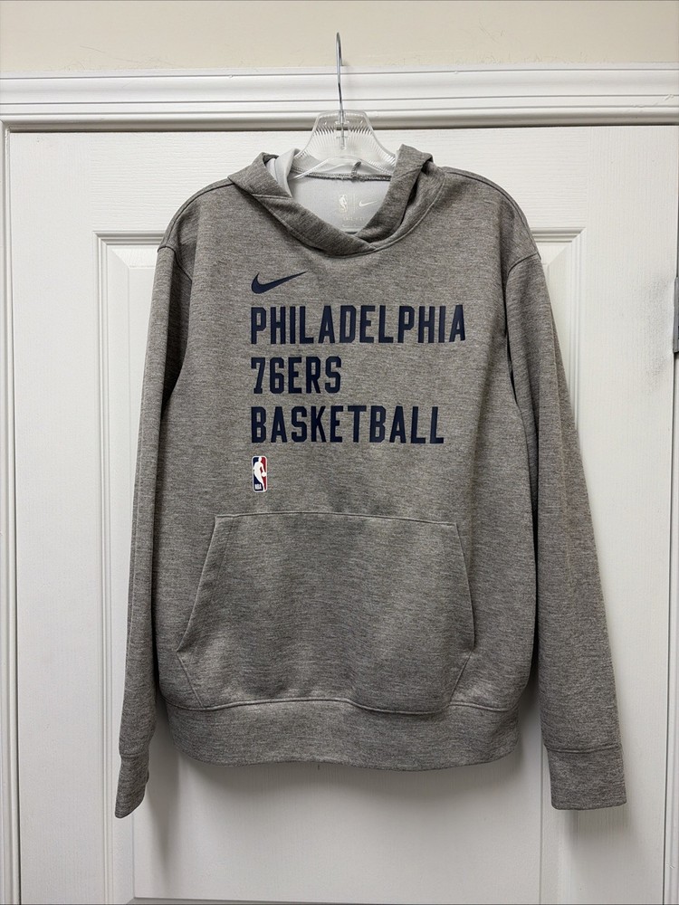 Nike Philadelphia 76ers NBA Dri-Fit Loose Fit Gray Hoodie Size Men’s Medium