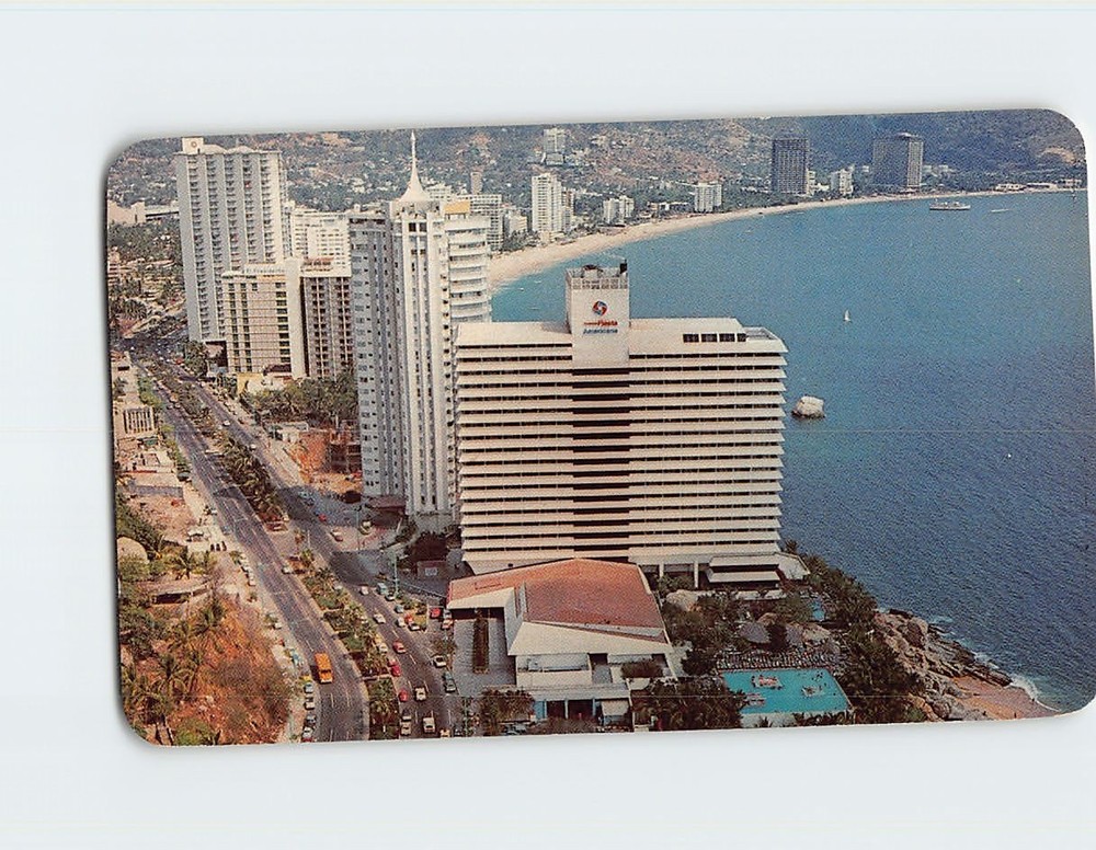 Postcard Aerial View Condesa del mar Hotel Acapulco Guerrero Mexico