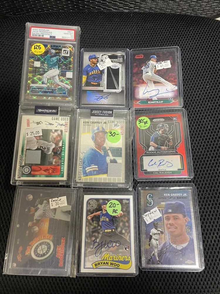 Seattle Mariners 1000+ Card Lot Rookies Autos Relics #'d Griffey Jr Johnson JRod